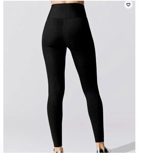 Carbon 38 black ribbed athletic leggings